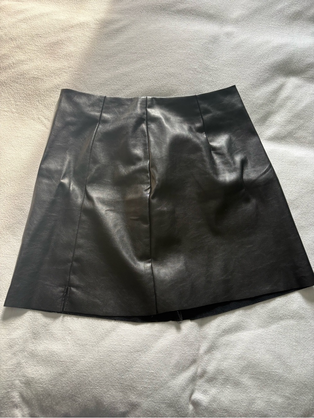 Old Navy Black Faux Leather A-Line Mini Skirt